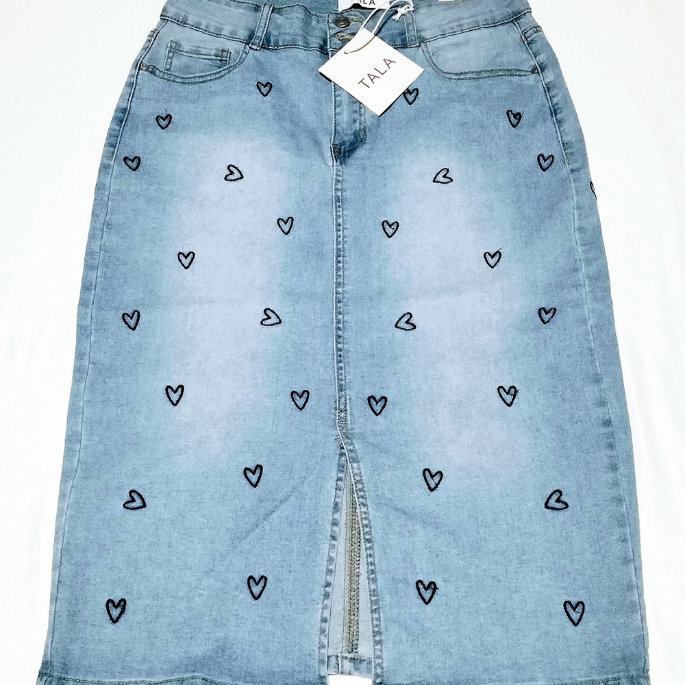 Tala Skirt for women. Color: blue jean - Size L, NEW